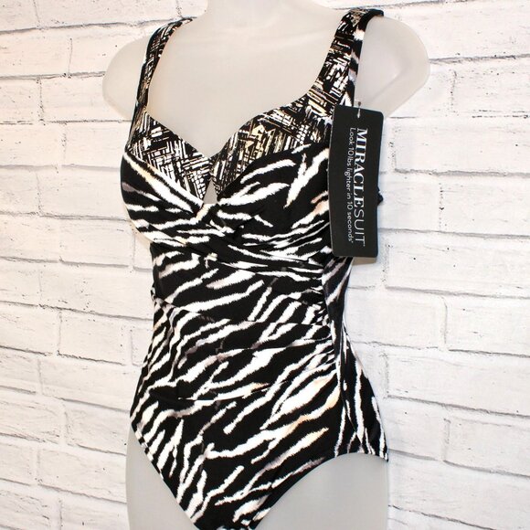 Miraclesuit Women's Tigre Sombra Escape Underwire One-Piece Swimsuit Size 10 NWT - Picture 5 of 10